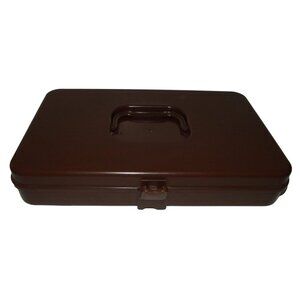 Wilson WIL-HOLD Sewing Box Case vtg Brown Thread & Bobbin Box Plastic 48 spools